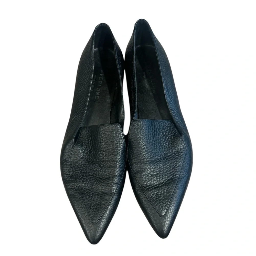 Everlane The Boss Flat Black Italian Leather 9.5